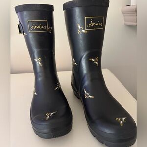 Joules Navy Bee Patterned Rain Boots